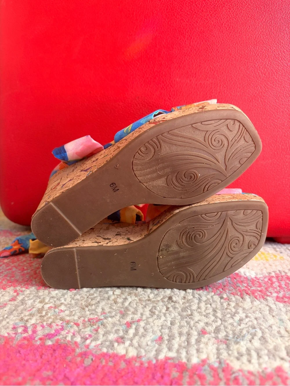 IMPO Omyra Lace Up Wedge Sandals - Women’s 6 - Multicolor Floral